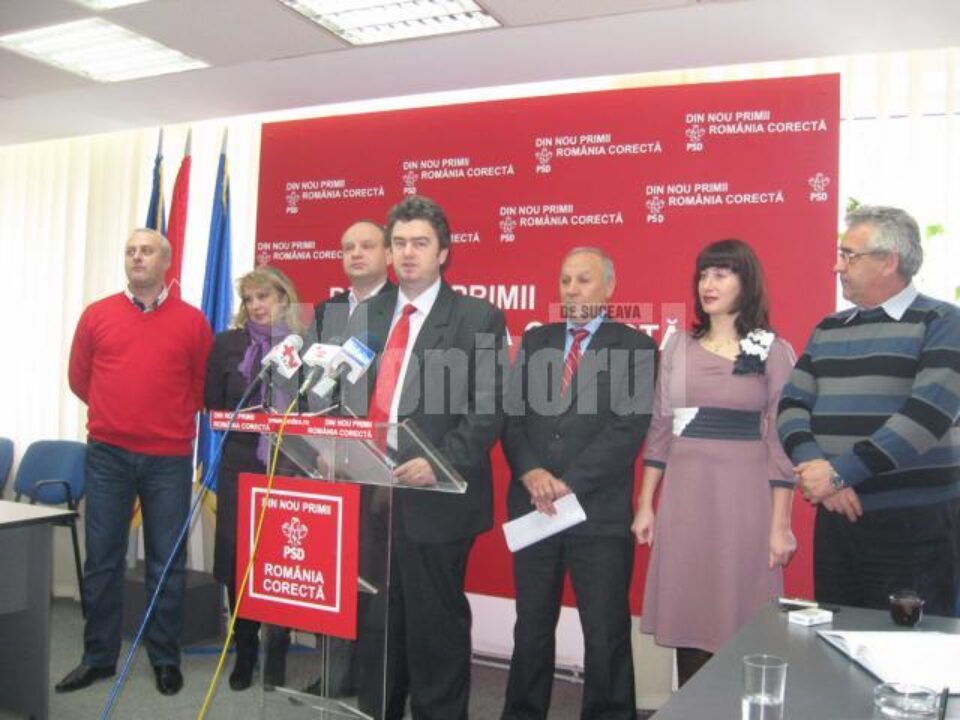 Președintele Organizației Județene Suceava a PSD, deputatul Cătălin Nechifor, și consilierii județeni ai PSD