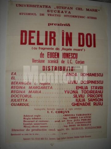 Afiș de spectacol - Jana Podaru, decoruri și costume