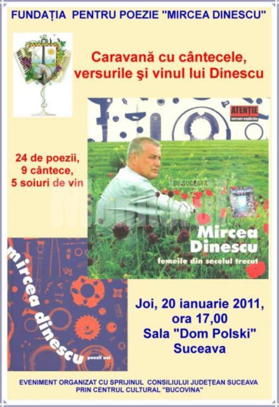 La Dom Polski: Caravană cu cântecele, versurile și vinul lui Dinescu