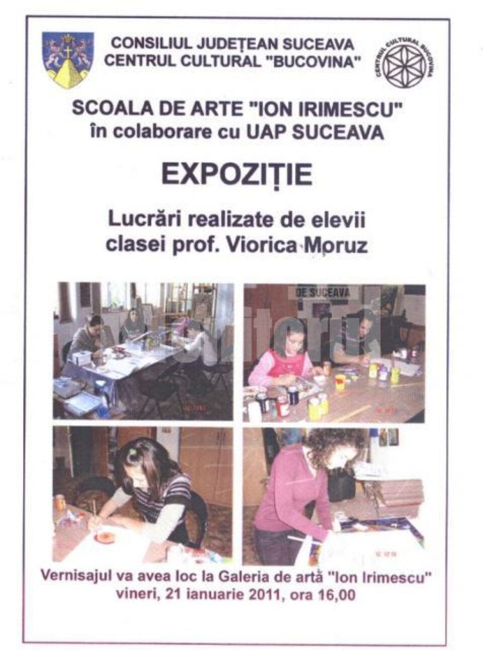 Galeria „Ion Irimescu”: Expoziție cu lucrări realizate de elevii prof. Viorica Moruz