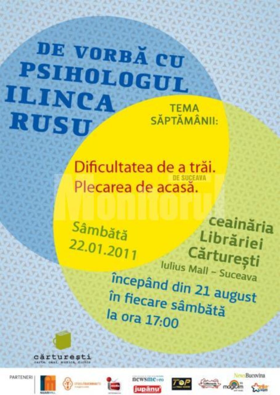 Ceainăria Librăriei Cărturești: De vorbă cu psihologul Ilinca Rusu