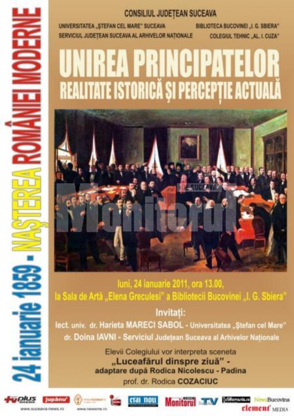 Manifestare: „Unirea Principatelor, realitate istorică și percepție actuală”