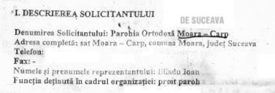 Epitropul - casier Ioan Blîndu că s-a dat drept preot, pentru a obține o finanțare