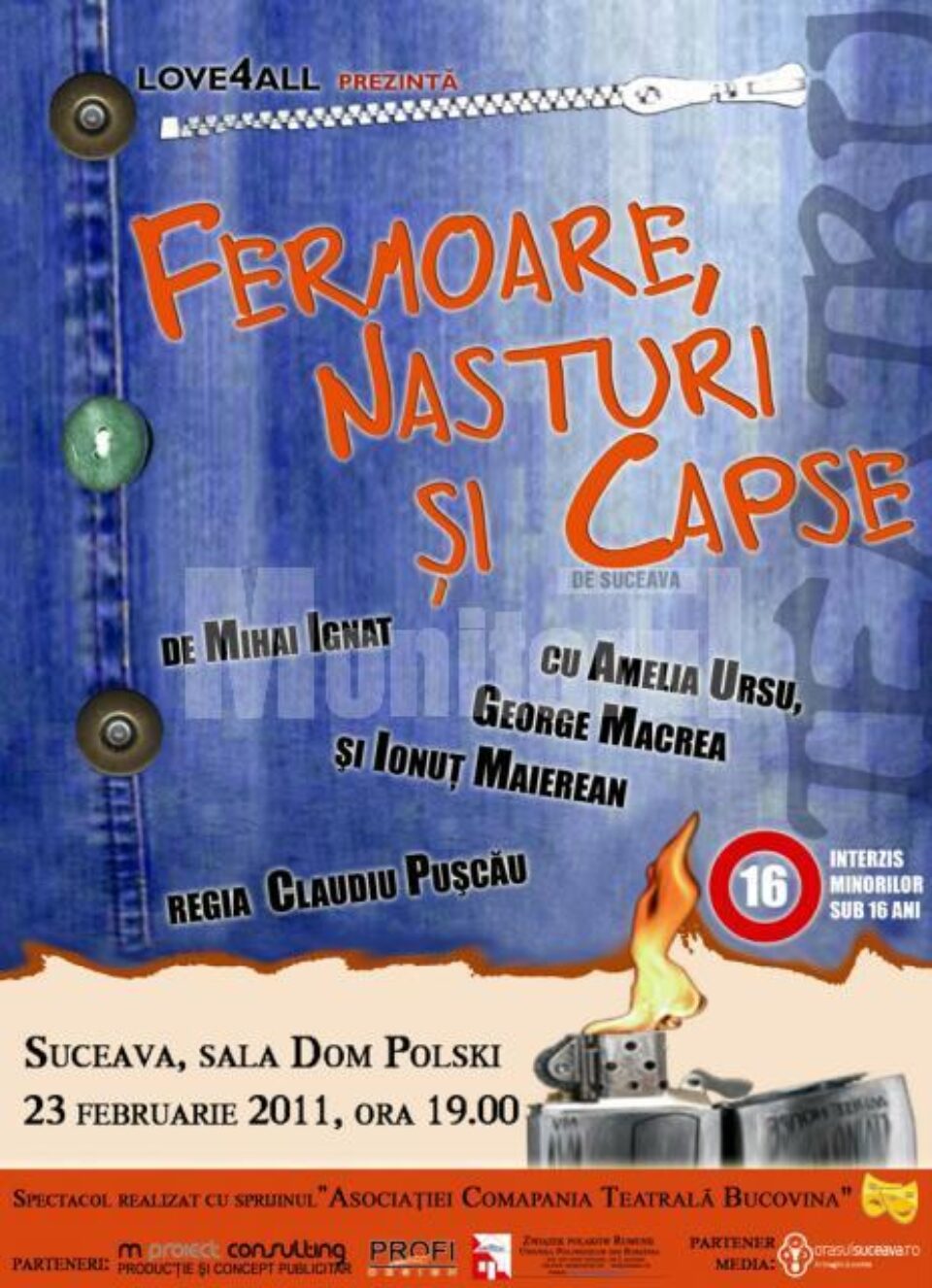 Compania Teatrală Bucovina: „Fermoare, Nasturi și Capse”, spectacol premieră, la Dom Polski