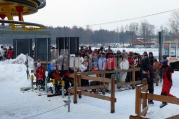 Aglomerație la telescaun