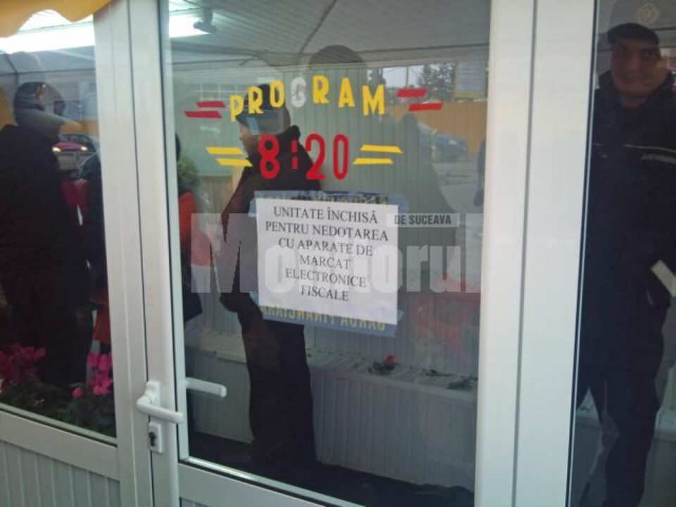 Unul dintre magazinele închise de comisarii Gărzii Financiare Suceava
