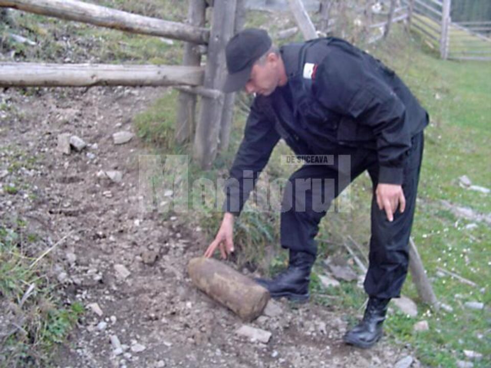 Proiectilul, care era în stare perfectă de funcționare, a fost găsit într-o pădure din comuna Frumosu