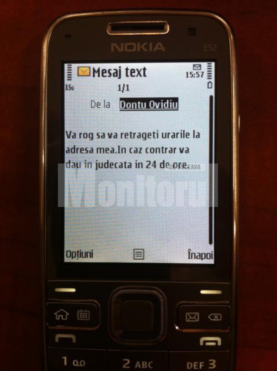 Mesajul telefonic trimis de Ovidiu Donțu lui Lucian Harșosvchi