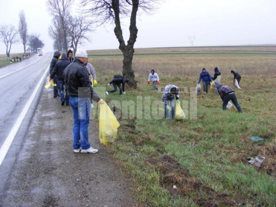 Elevi fălticeneni au ecologizat o porțiune a E85