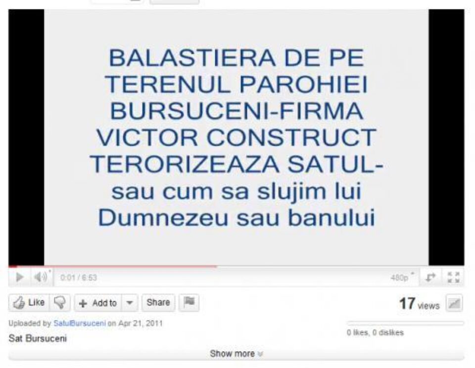 Sătenii din Bursuceni, revoltă pe YouTube împotriva preotului și a balastierei de pe pământul bisericii