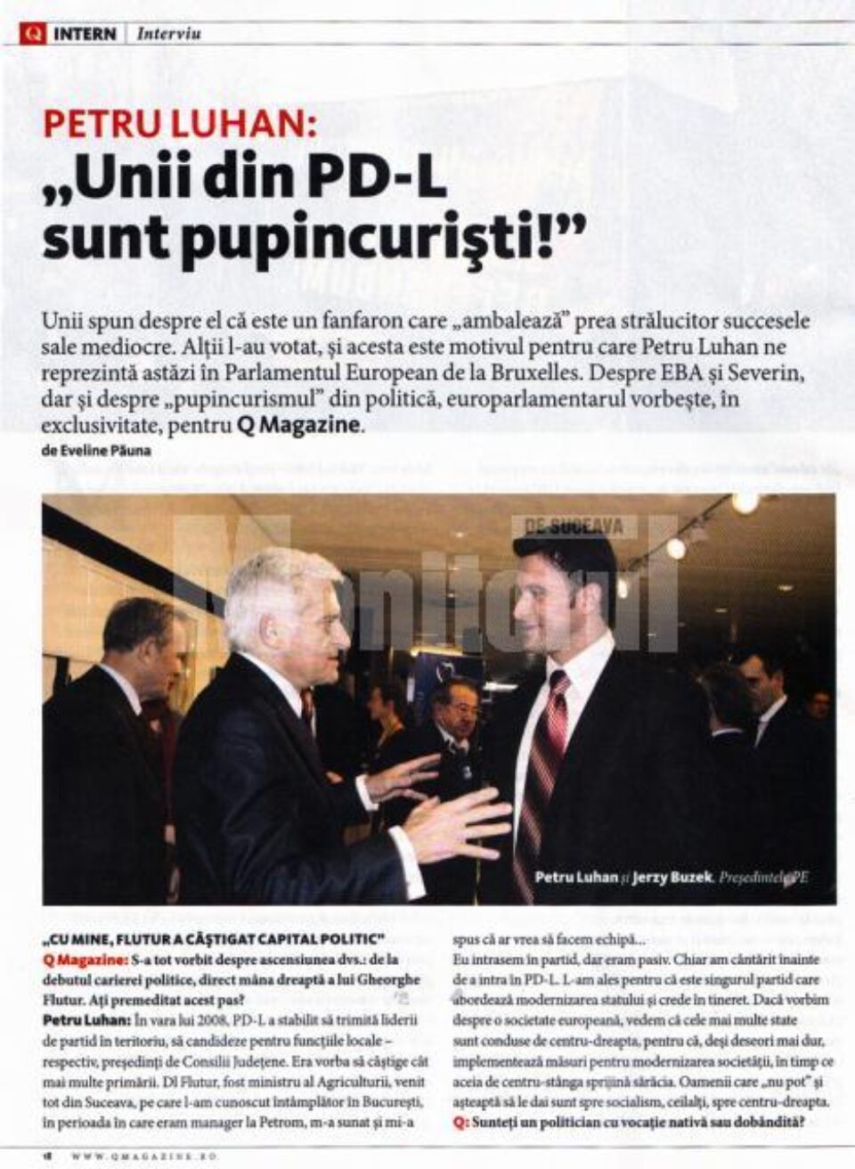Facsimil al interviului din Q Magazine
