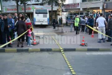 Traiectoria autobuzului scăpat de sub control