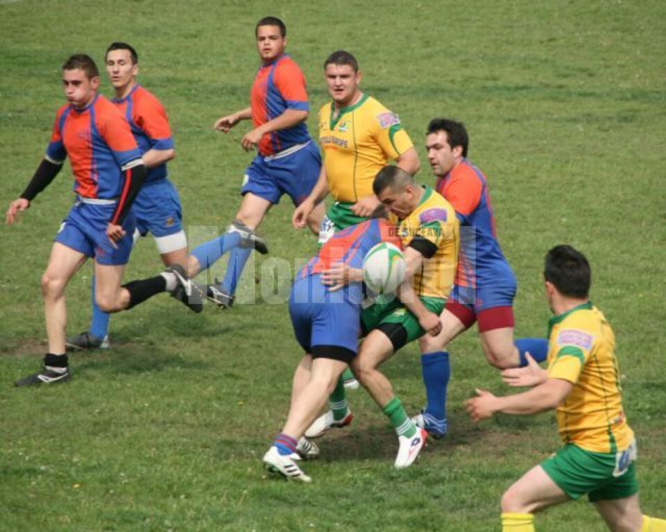 Rugbystii suceveni (echipament portocaliu albastru) și-au luat revanșa în fata celor de la Stejarul Buzau