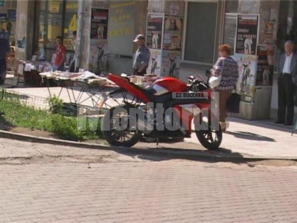 Motoscuterul a fost urmărit de la Bazar până aproape de piața agroalimentară din centrul Sucevei