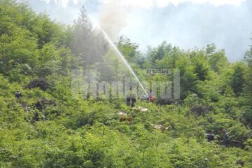Intervenție pentru stingerea incendiului