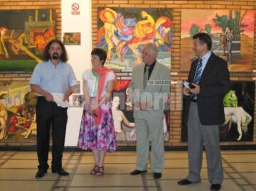 Vernisajul expoziției de pictură Visiting Art History în prezența rectorilor celor două universități partenere