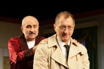 Șerban Ionescu și Horațiu Mălăele în „Dineu cu proști”