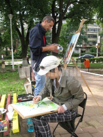 Pictând în parc