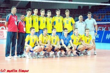 Lotul de cadeți al naționalei de volei, care a obținut bronzul la Balcaniadă