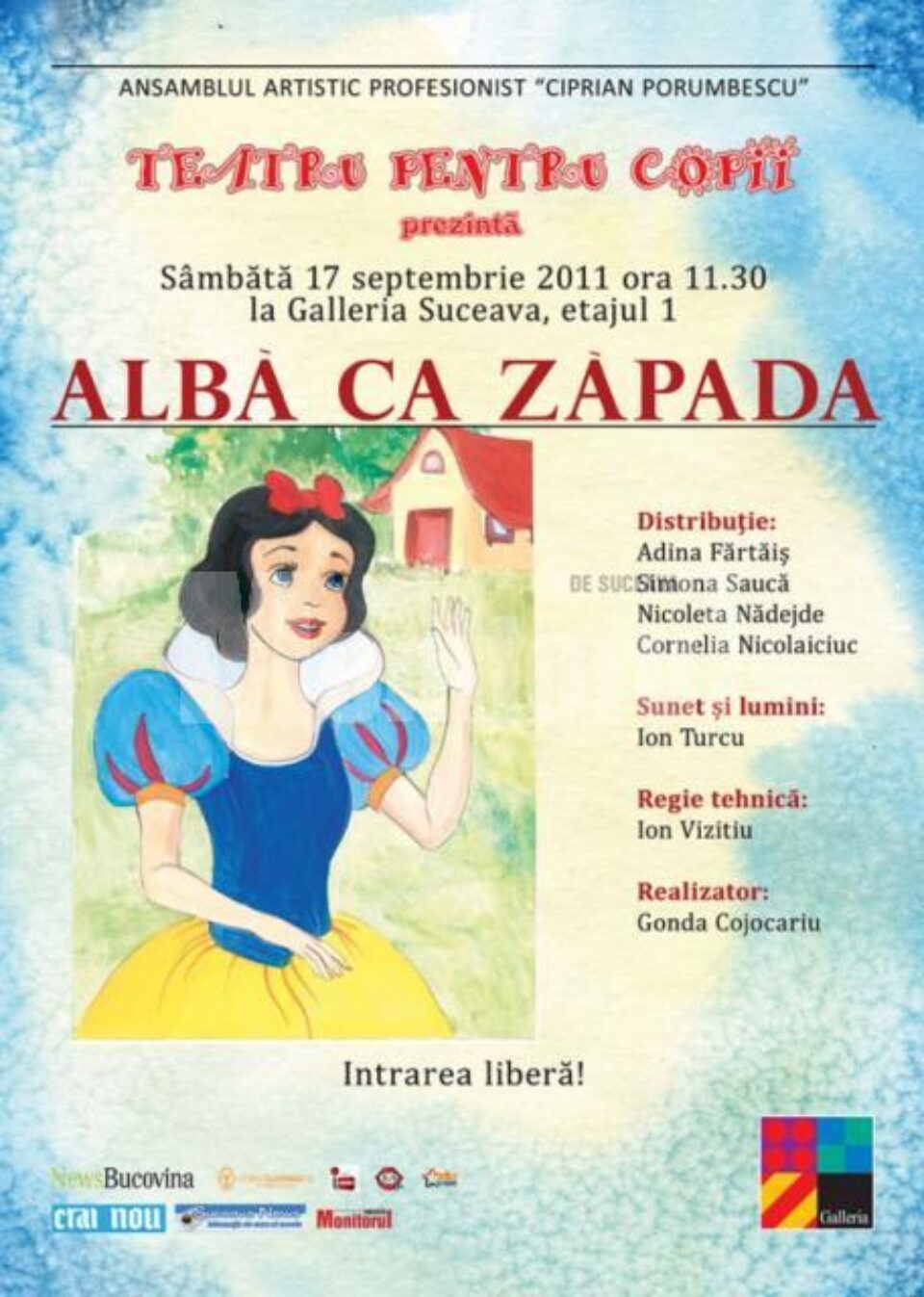 "Albă ca Zăpada", teatru pentru copii