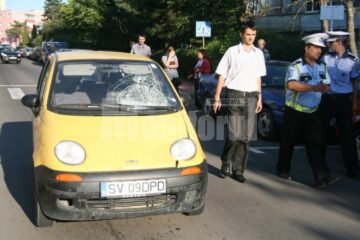 Mașina implicată în accidentul de pe strada Alexandru cel Bun