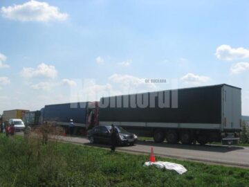 Impact în lanț dintre cele patru vehicule grele
