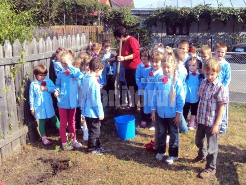 Copiii de la Grădinița „Lizuca” au plantat copaci, pentru a marca ENO Tree Planting Day
