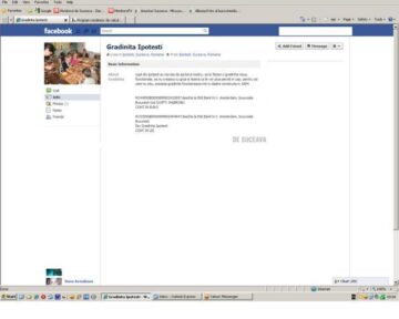 Pagina de Facebook a grădiniței din Ipotești