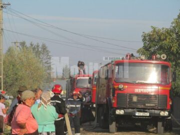 La stingerea incendiului au intervenit zeci de oameni și șase mașini de pompieri