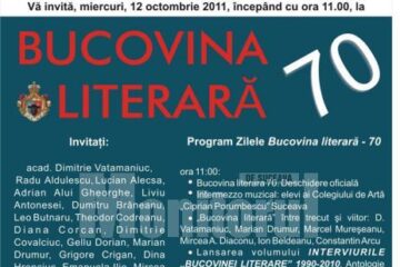 70 de ani de la înființarea revistei „Bucovina literară”