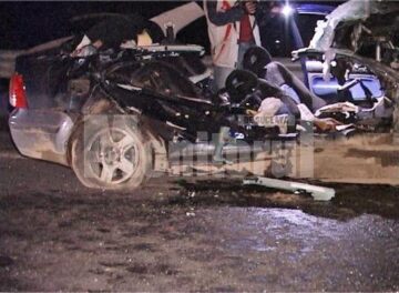 Din autoturismul VW Bora nu a mai rămas decât un morman de fiare