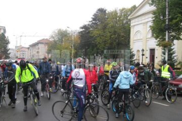 Acțiunea de ieri s-a bucurat de prezența câtorva zeci de bicicliști
