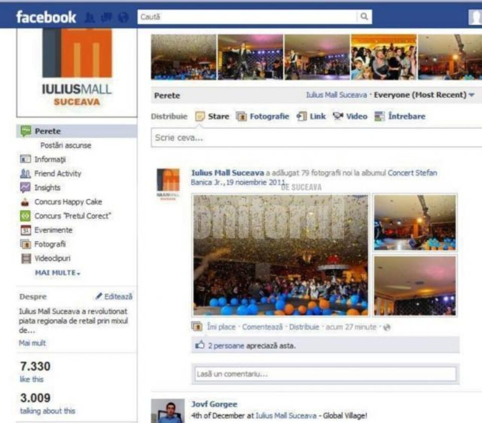 Iulius Mall pe Facebook