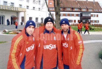 Împreună cu Dacian Varga și Răzvan Raț in Austria, înaintea meciului amical cu Grecia