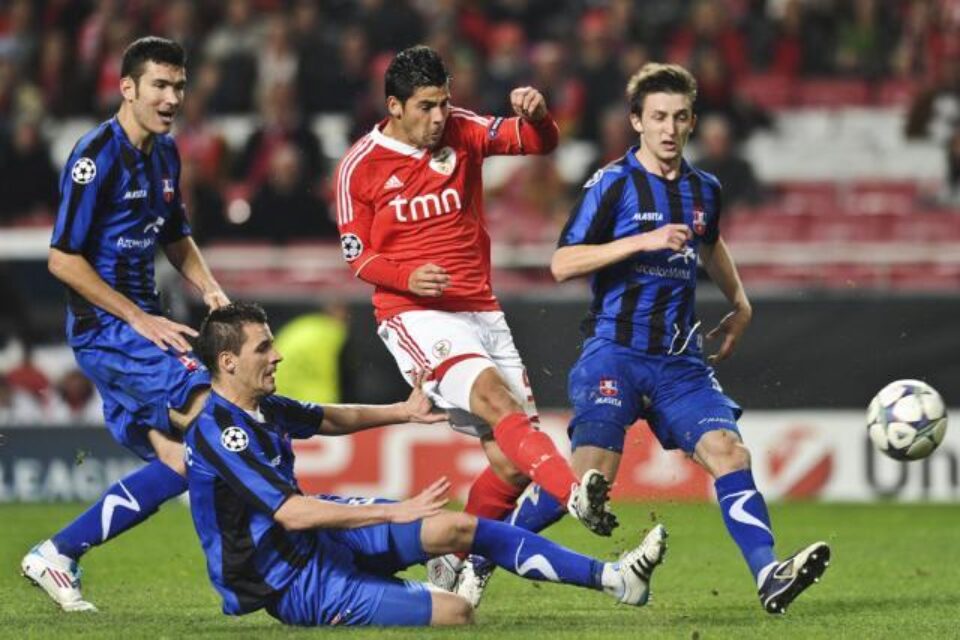 Oțelul Galați a pierdut, miercuri, în deplasare, cu scorul de 0-1 (0-1), partida cu formația portugheză Benfica Lisabona. Foto: MediaFax Oțelul Galați a pierdut, miercuri, în deplasare, cu scorul de 0-1 (0-1), partida cu formația portugheză Benfica Lisabona. Foto: MediaFax
