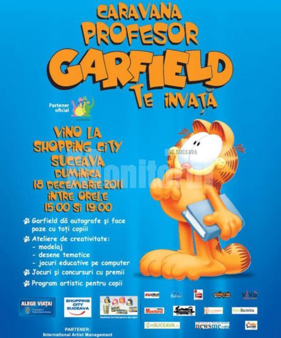 Caravana Garfield ajunge duminică la Suceava