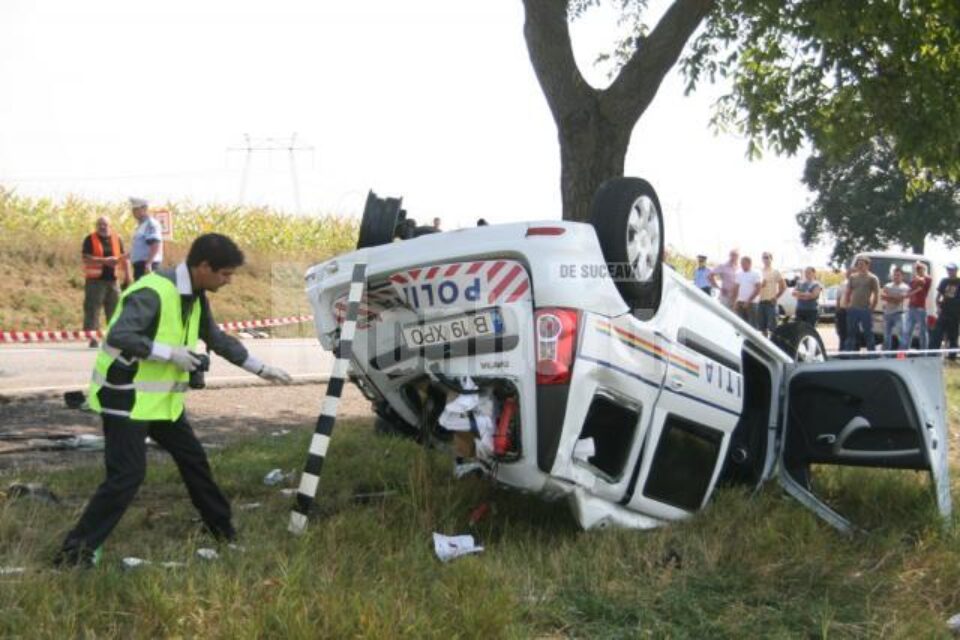 Mașina de politie implicată în accidentul din 3 septembrie