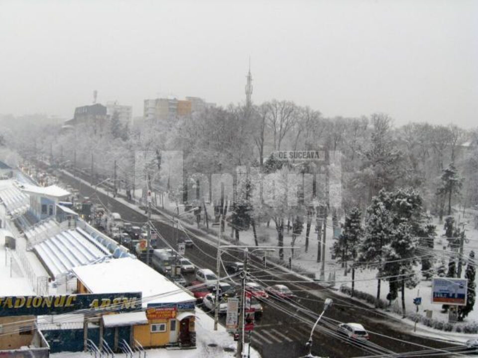 Suceava a fost acoperită de o mantie de zăpadă