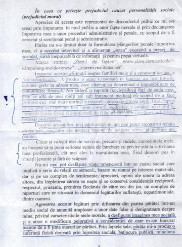 Facsimil din întâmpinarea depusă de Gabriel Constantin Șerban la Judecătoria Câmpulung Moldovenesc
