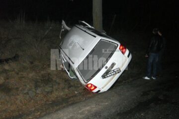 Din fericire tânărul șofer a scăpat fără leziuni