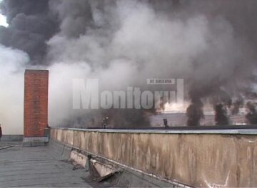 Incendiu de mari proporții la depozitul de cauciucuri de la Slobozia-Grănicești