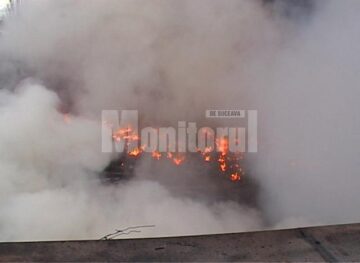 Incendiu de mari proporții la depozitul de cauciucuri de la Slobozia-Grănicești