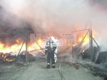 Incendiu la fabrica de reșapat cauciucuri din Slobozia