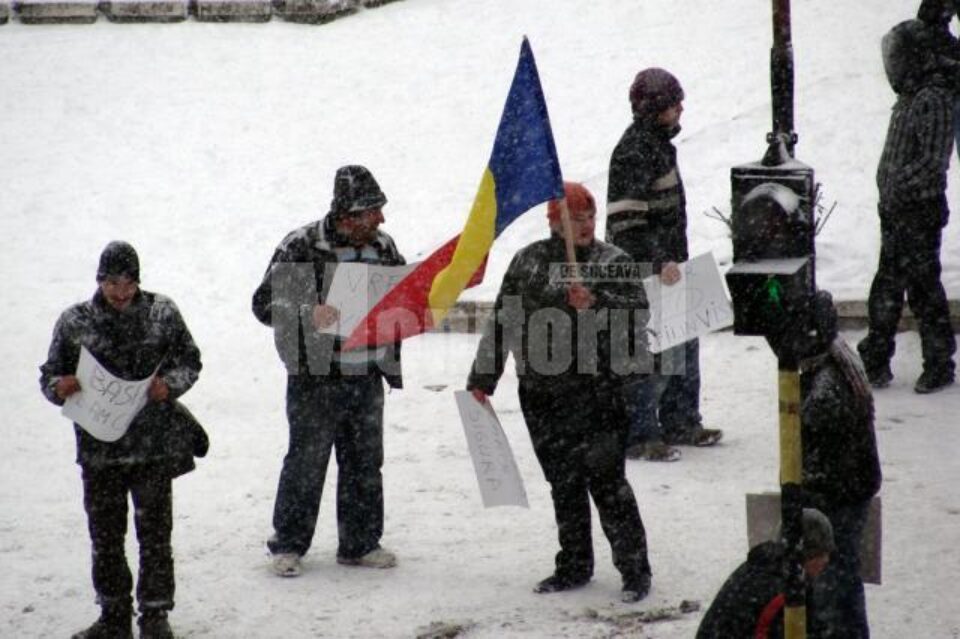20 de persoane au participat ieri la un protest în centrul municipiului Fălticeni