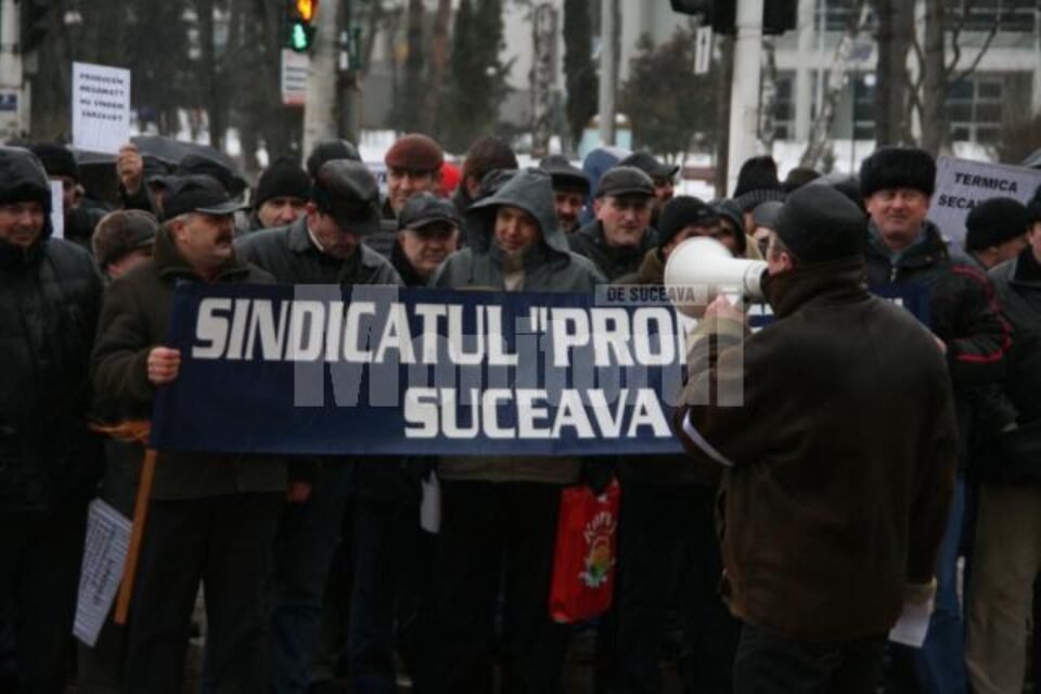 Protestatarii de la Termica, în fața Primăriei Suceava