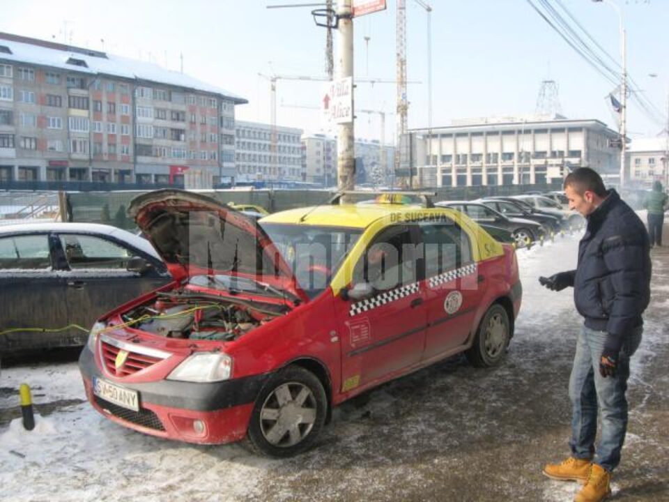 Inclusiv taximetriștii au avut probleme în a-și porni mașinile