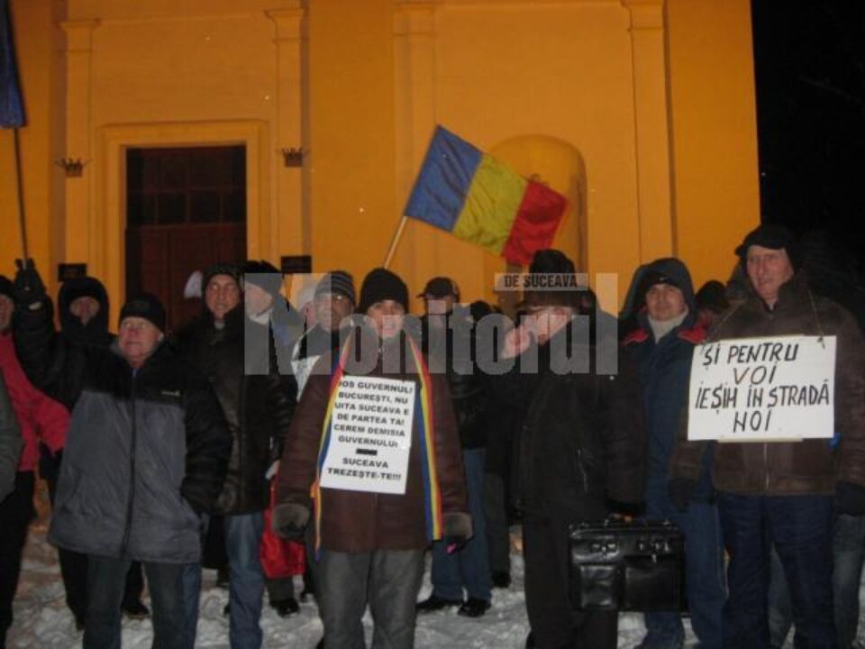 Demisia Guvernului Boc a întețit protestele de la Suceava
