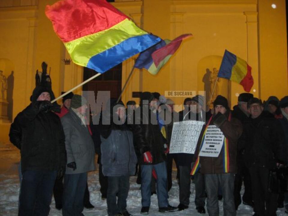 Protestul de aseară a fost unul destul de numeros și gălăgios