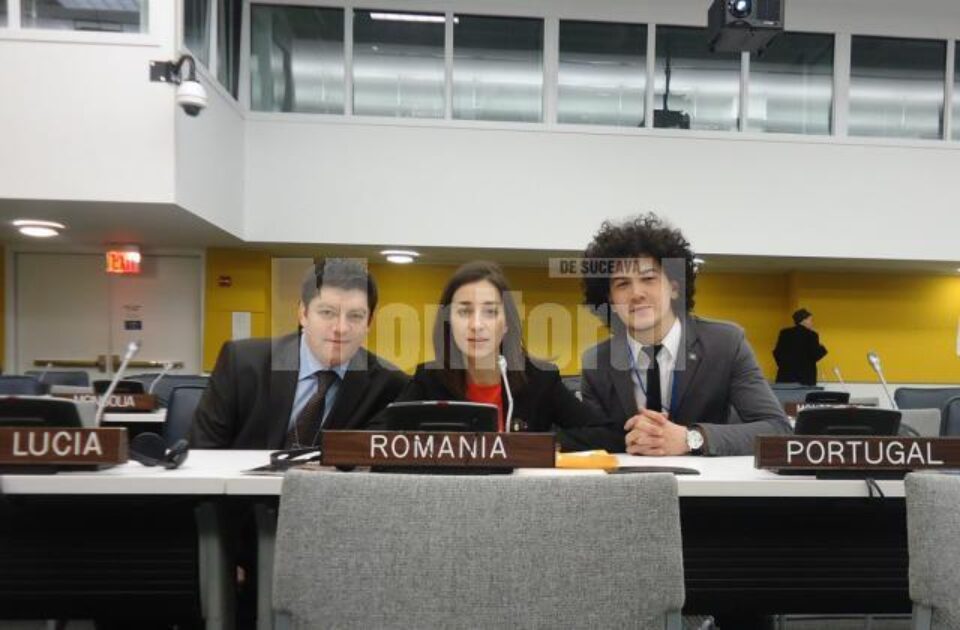 Bogdan Baciu și delegații de tineret ai României la ONU