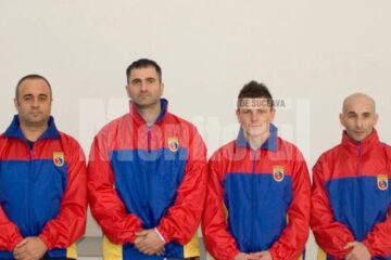 Gheorghe Pricop, Leonard Raicu, Adrian Ilioaia și Sorin Rîmbu, de la stânga la dreapta, sucevenii din lotul României de Vovinam Viet Vo Dao